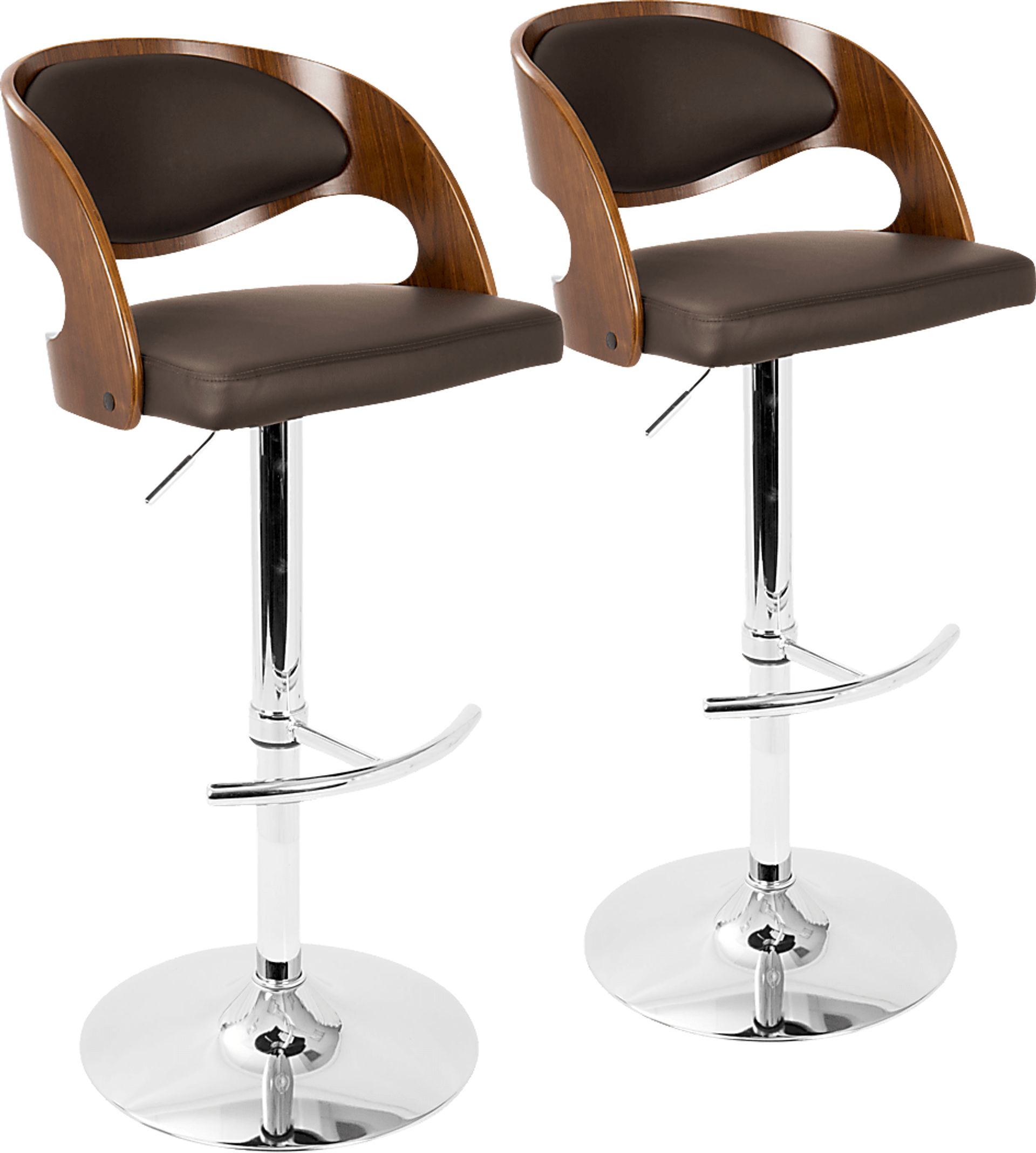 Tescord Brown Adjustable Barstool, Set of 2 - Image 1