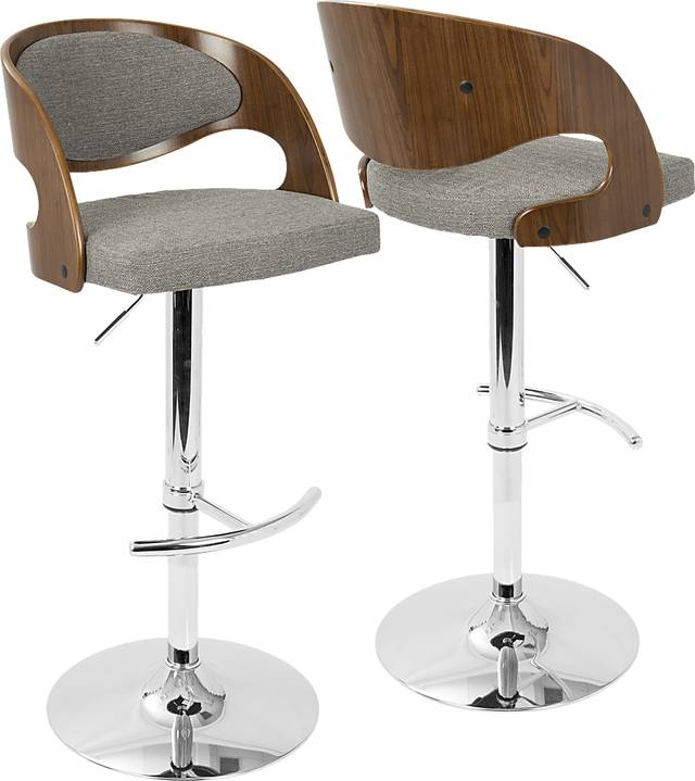 Tescord Gray Adjustable Barstool, Set of 2 - Thumbnail - Image 10