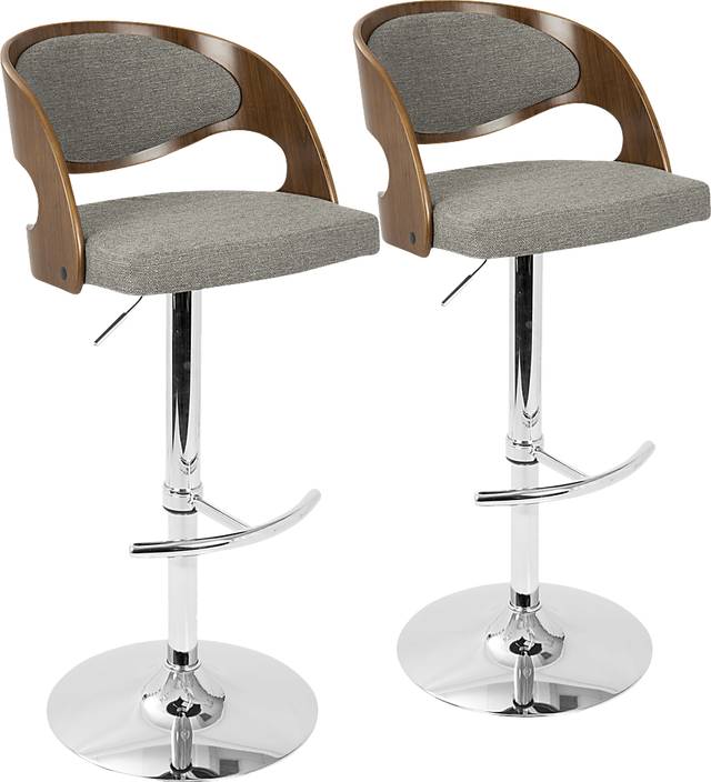 Tescord Gray Adjustable Barstool, Set of 2 - Thumbnail - Image 1