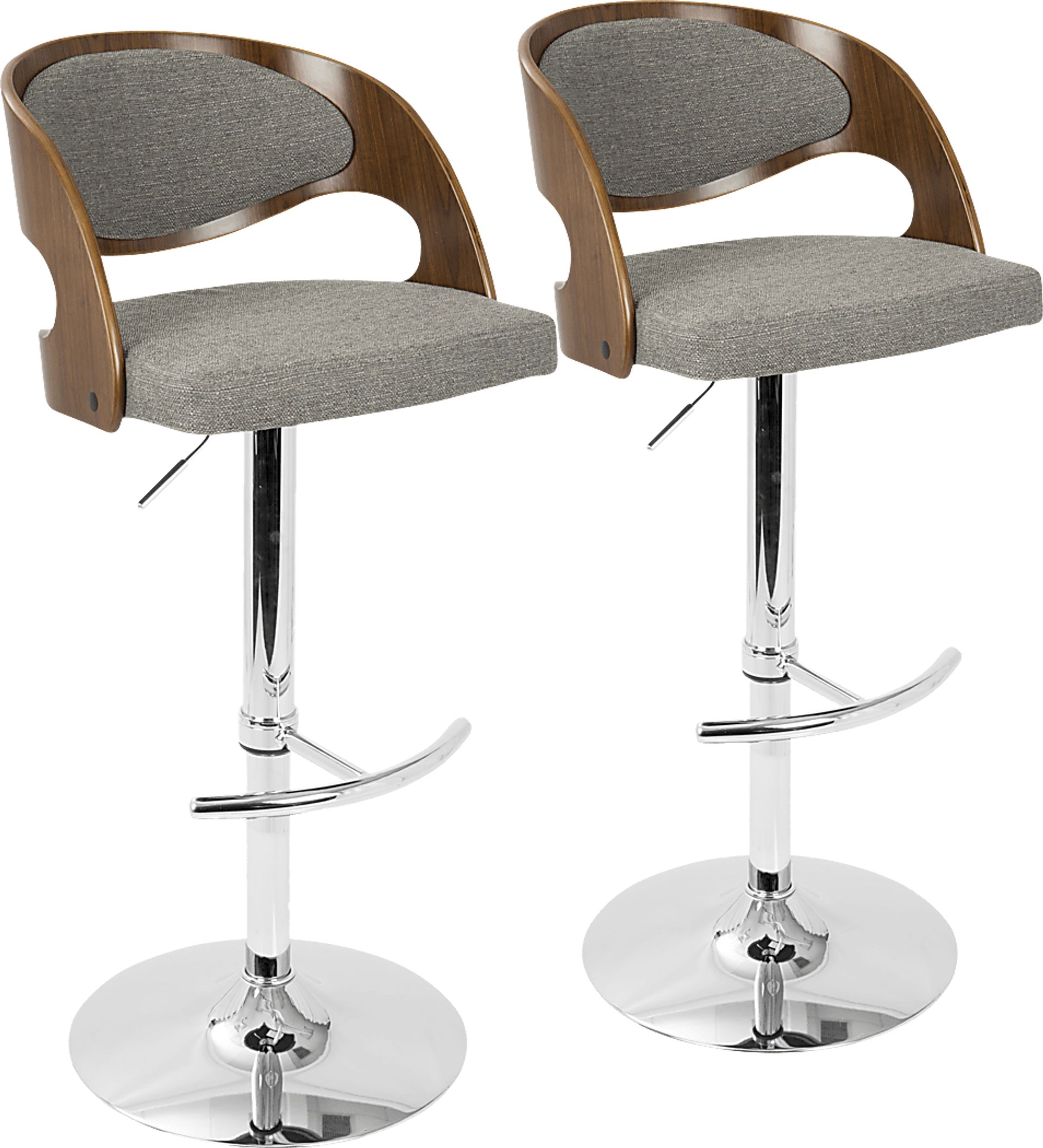Tescord Gray Adjustable Barstool, Set of 2 - Image 1