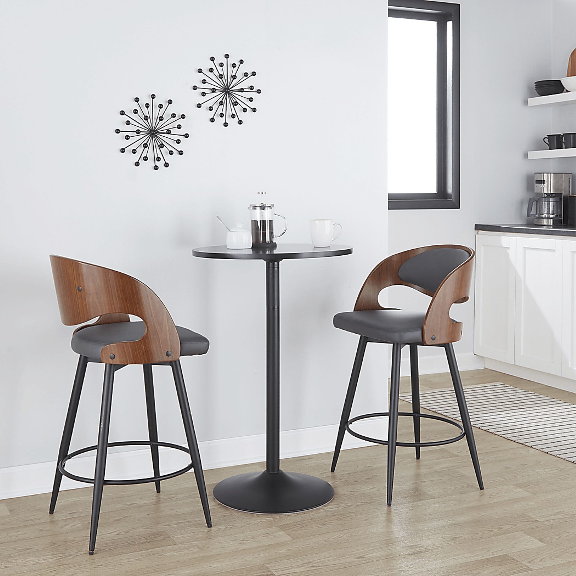 Tescord II Charcoal Swivel Counter Height Stool, Set of 2 - Image 2