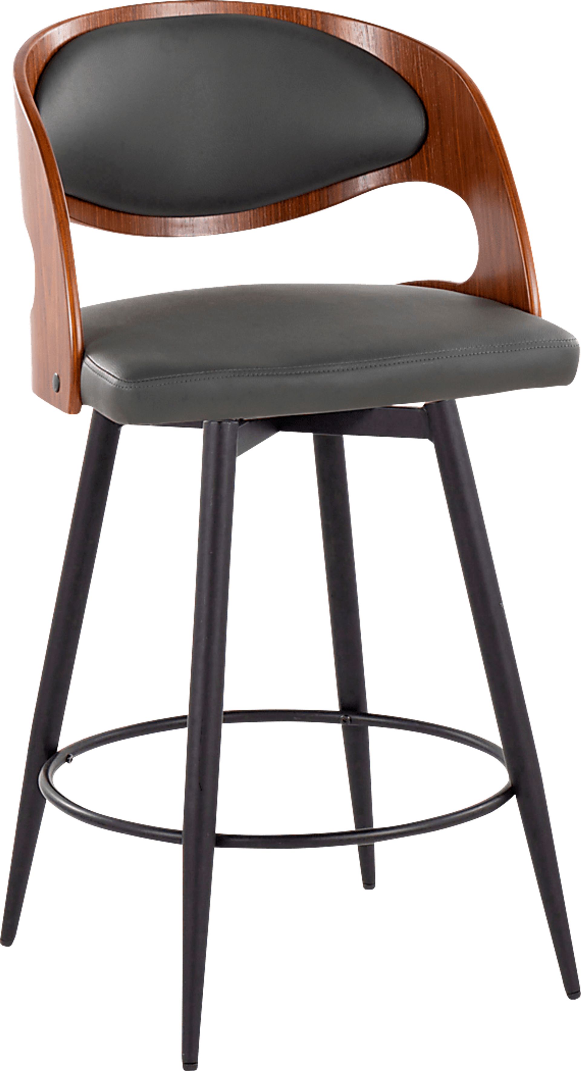 Tescord II Charcoal Swivel Counter Height Stool, Set of 2 - Image 6