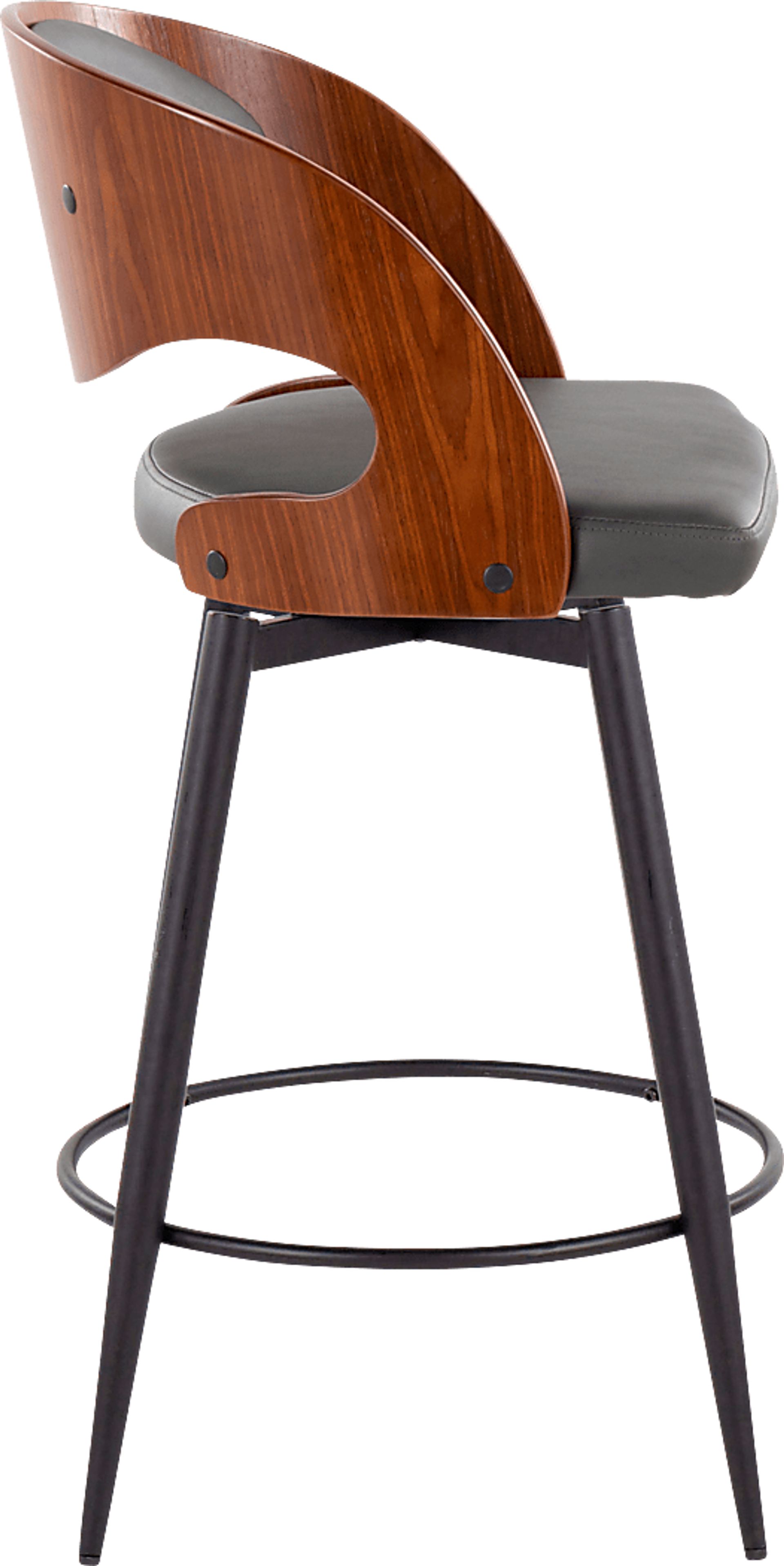 Tescord II Charcoal Swivel Counter Height Stool, Set of 2 - Image 7