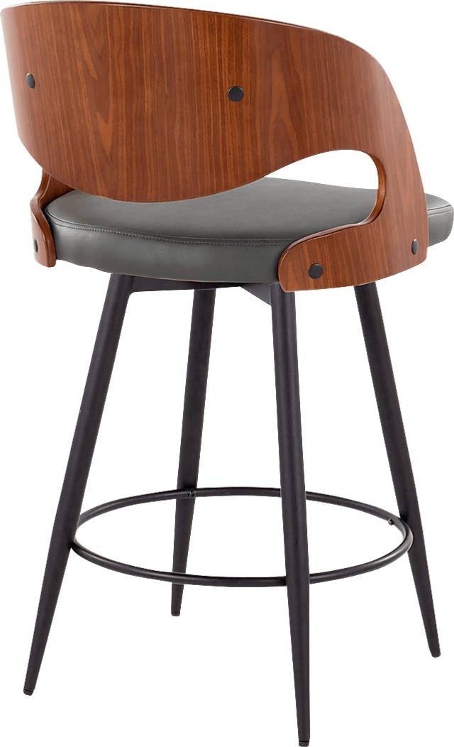 Tescord II Charcoal Swivel Counter Height Stool, Set of 2 - Thumbnail - Image 8