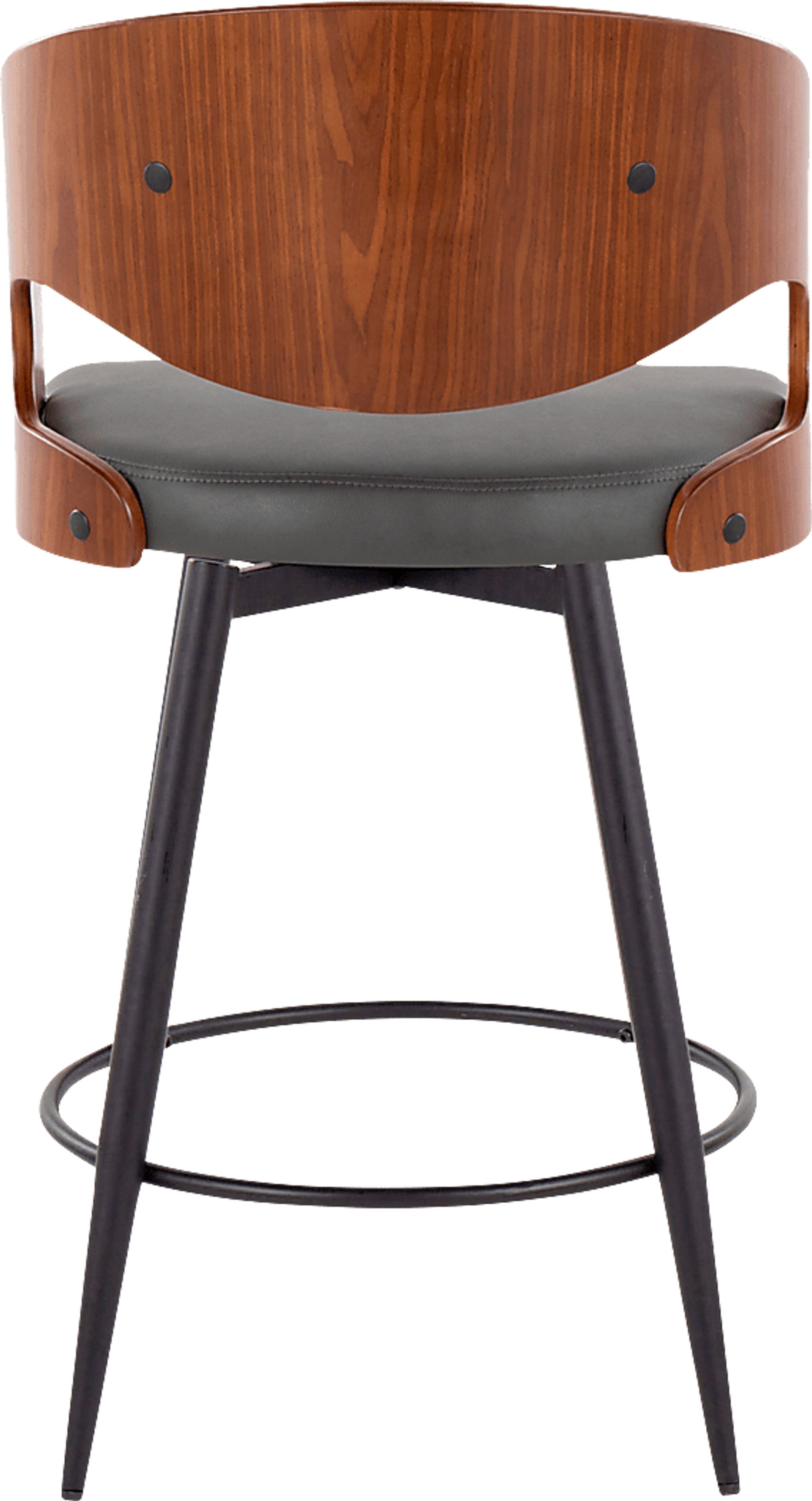 Tescord II Charcoal Swivel Counter Height Stool, Set of 2 - Image 9