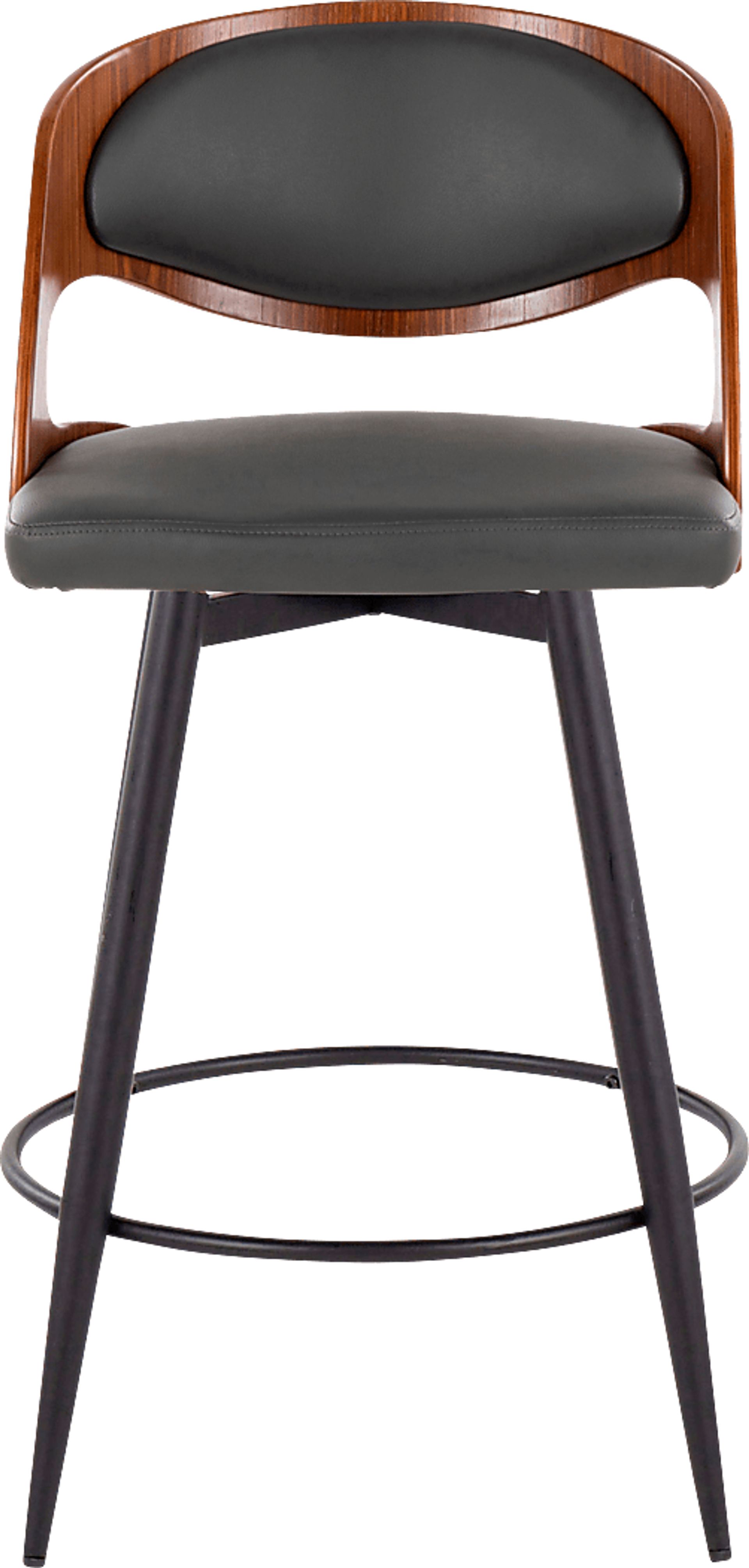Tescord II Charcoal Swivel Counter Height Stool, Set of 2 - Image 10