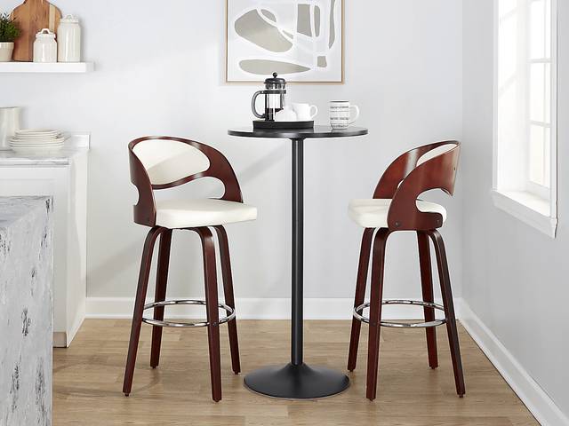 Tescord II White Swivel Barstool, Set of 2 - Thumbnail - Image 12