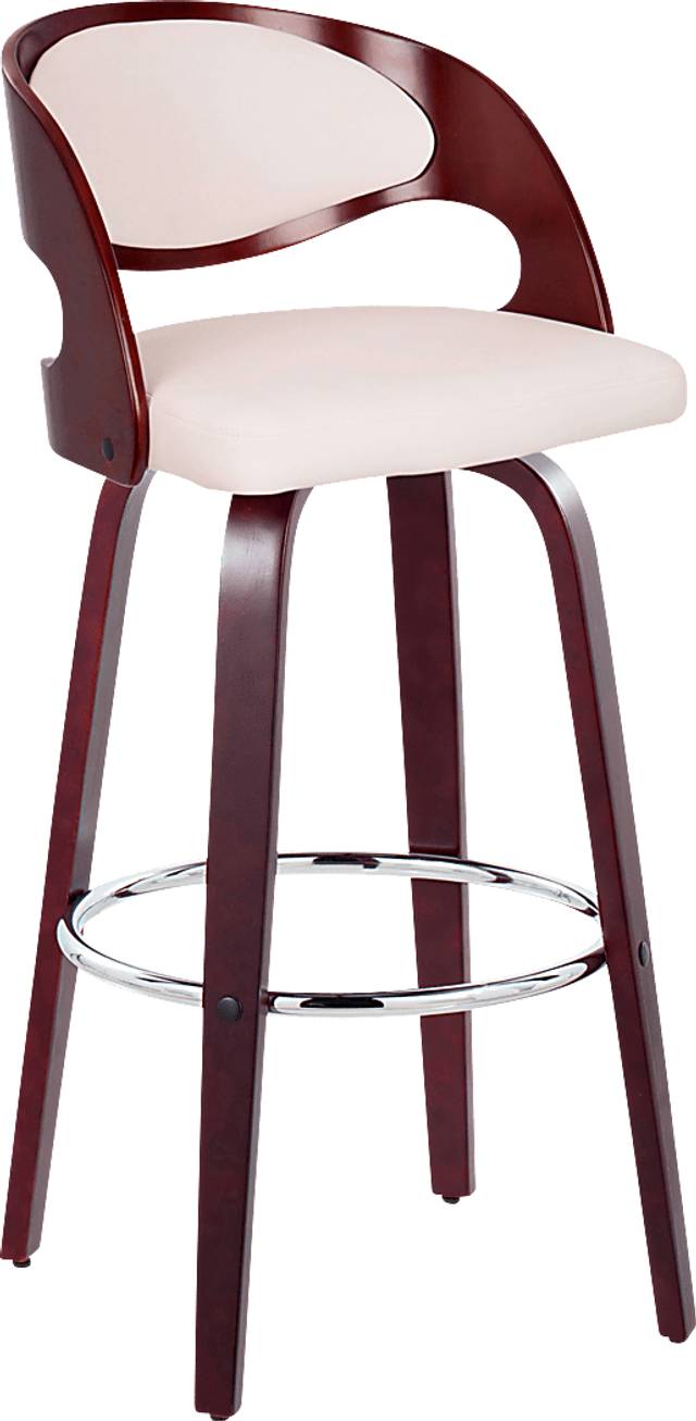 Tescord II White Swivel Barstool, Set of 2 - Thumbnail - Image 3
