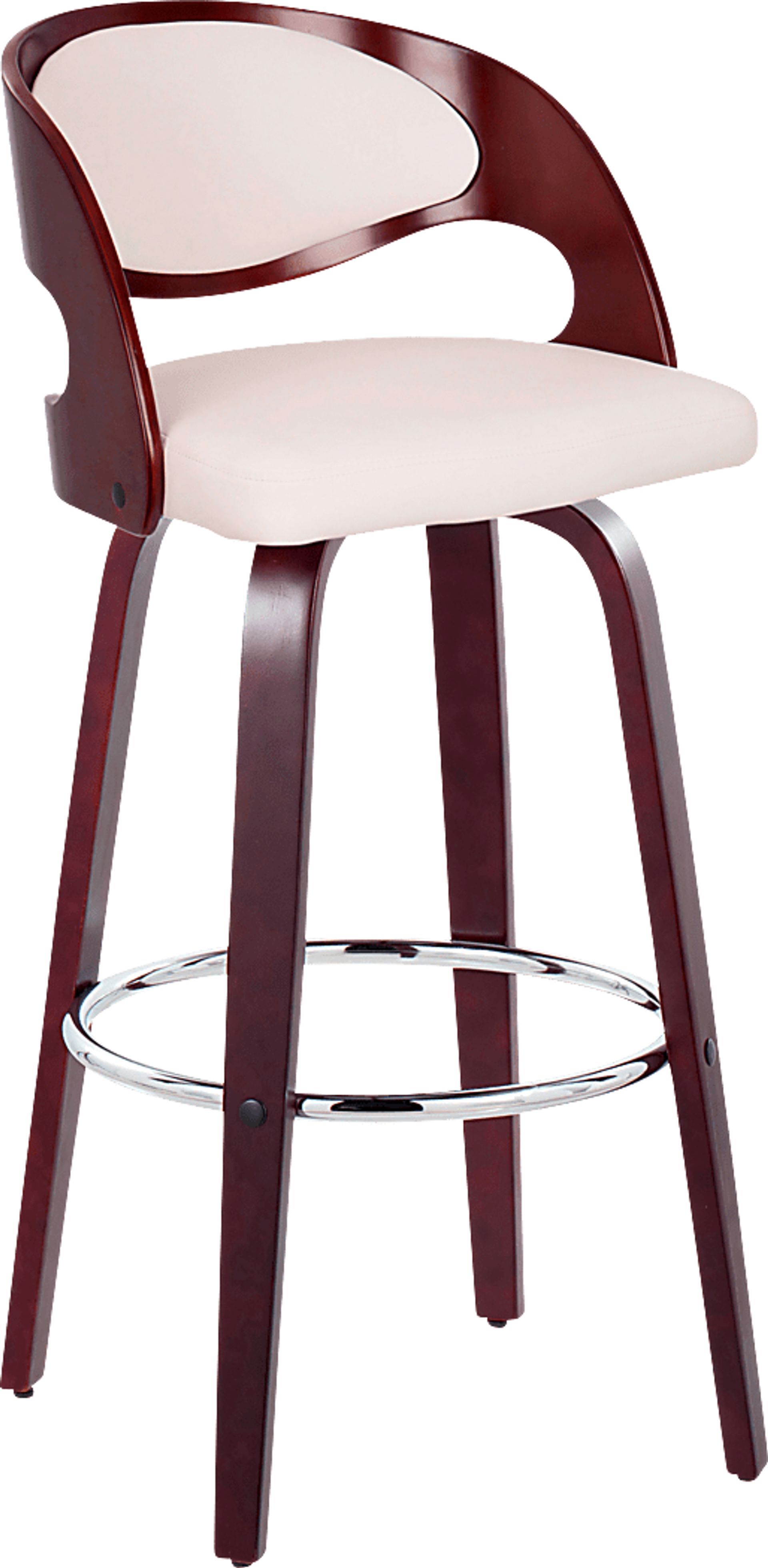 Tescord II White Swivel Barstool, Set of 2 - Image 3