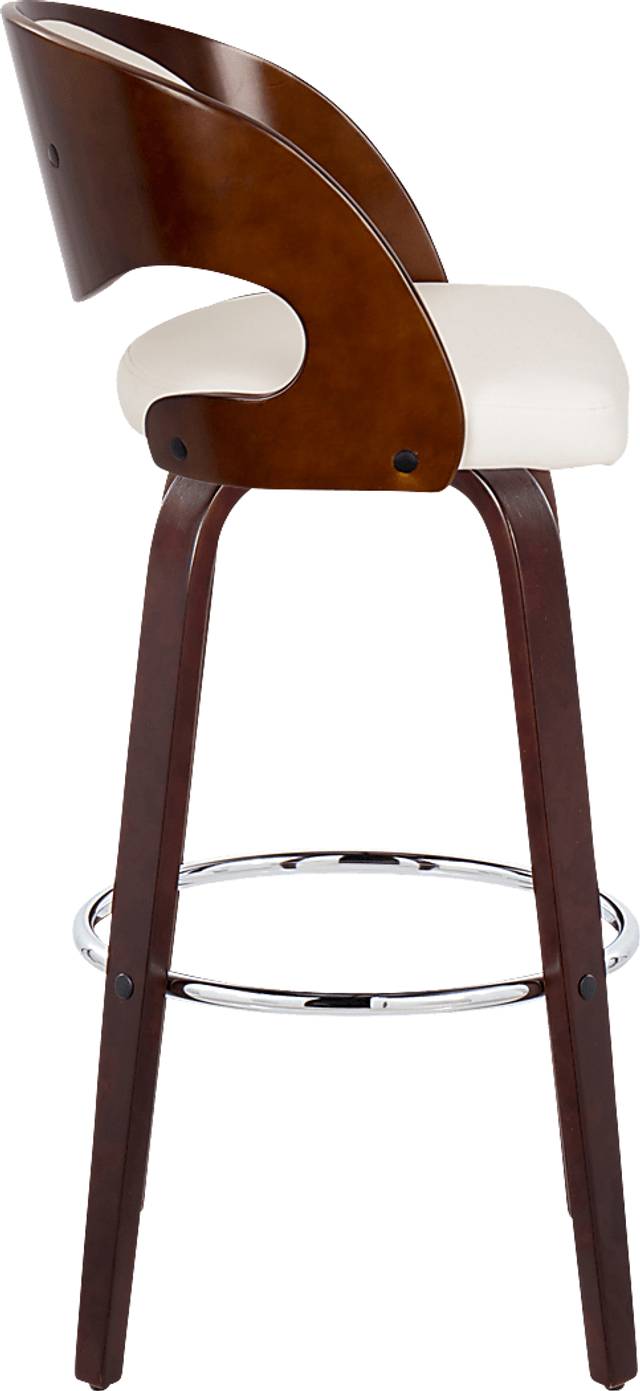 Tescord II White Swivel Barstool, Set of 2 - Thumbnail - Image 4