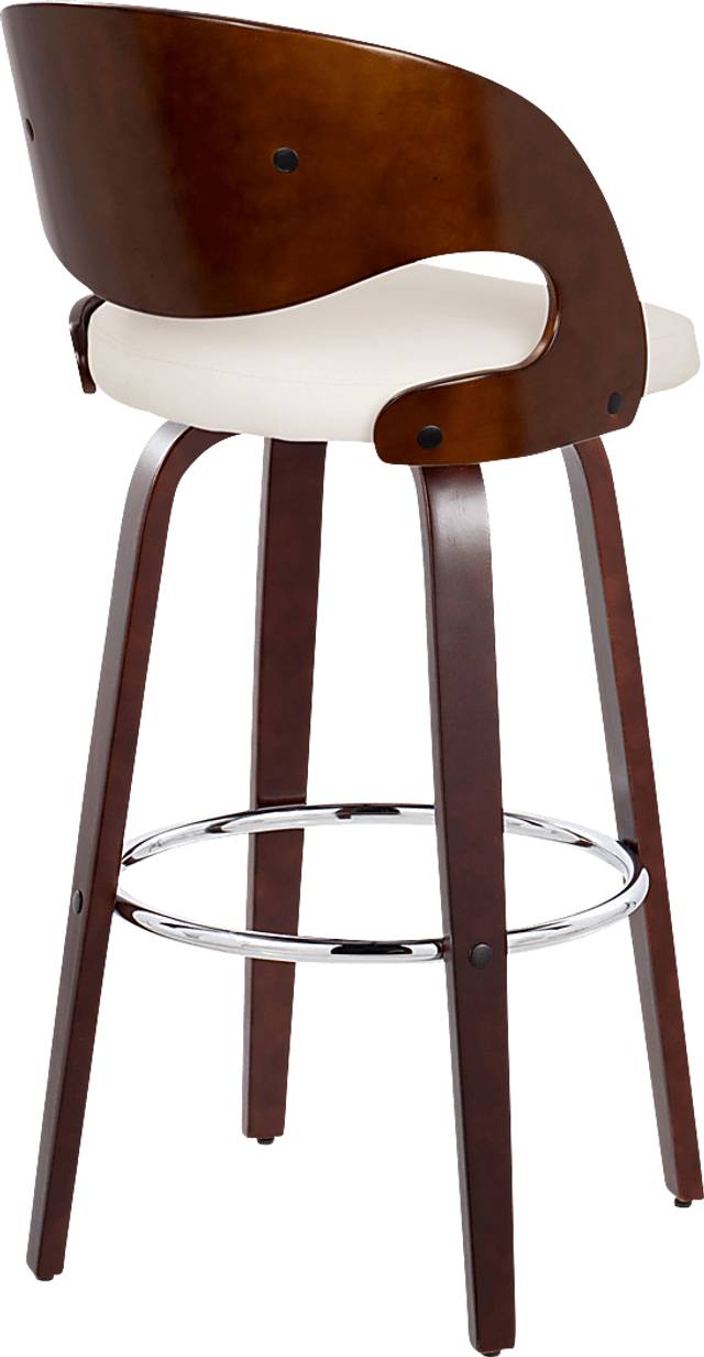 Tescord II White Swivel Barstool, Set of 2 - Thumbnail - Image 5