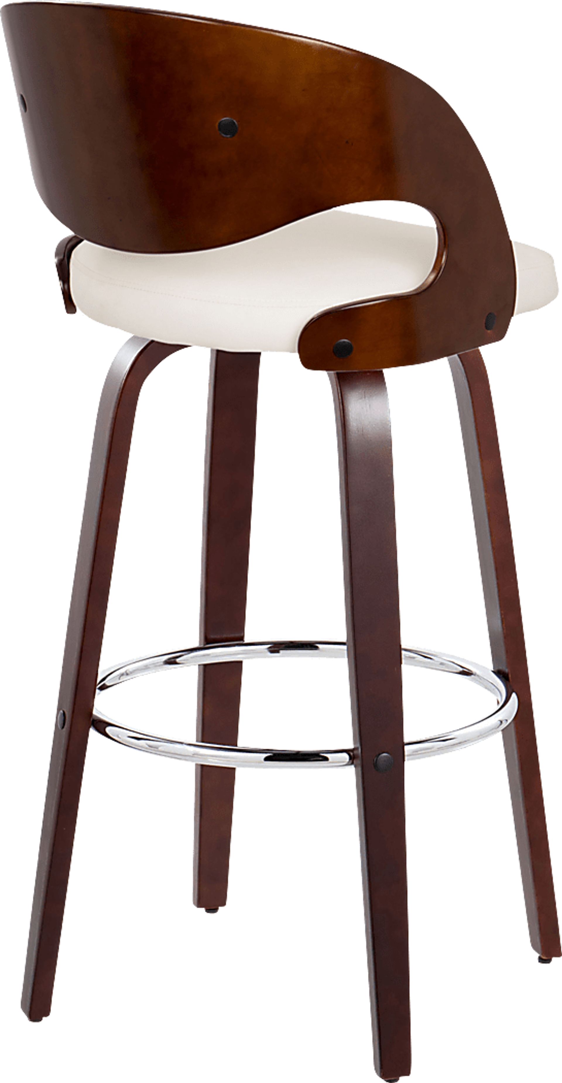 Tescord II White Swivel Barstool, Set of 2 - Image 5