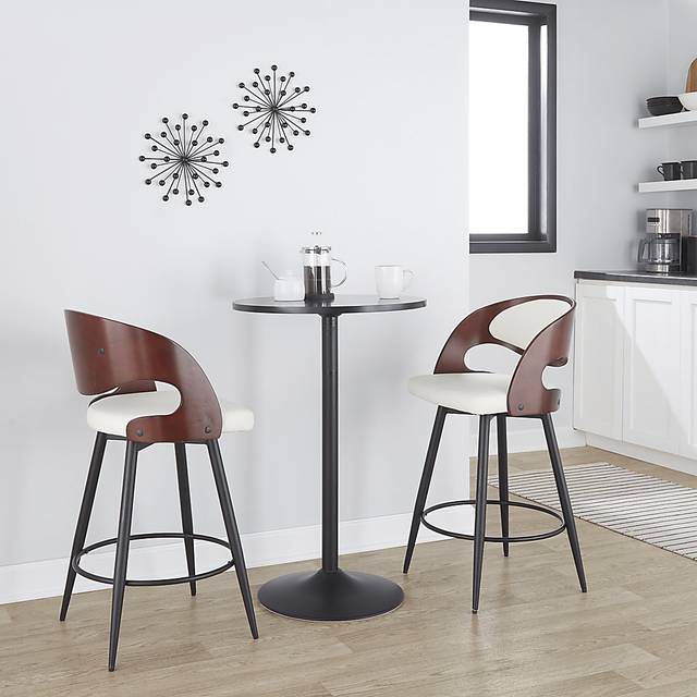 Tescord II White Swivel Counter Height Stool, Set of 2 - Thumbnail - Image 2