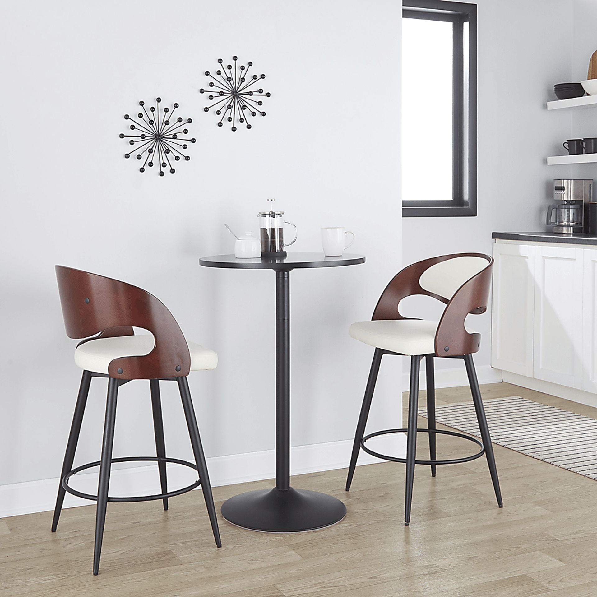 Tescord II White Swivel Counter Height Stool, Set of 2 - Image 2
