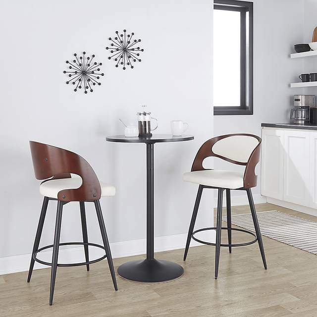 Tescord II White Swivel Counter Height Stool, Set of 2 - Thumbnail - Image 3