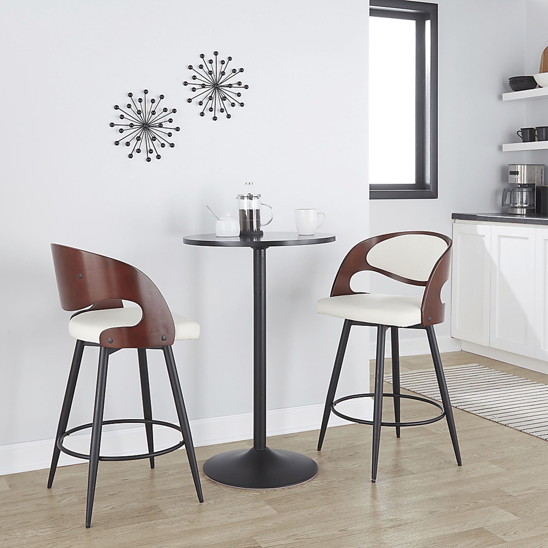 Tescord II White Swivel Counter Height Stool, Set of 2 - Image 3
