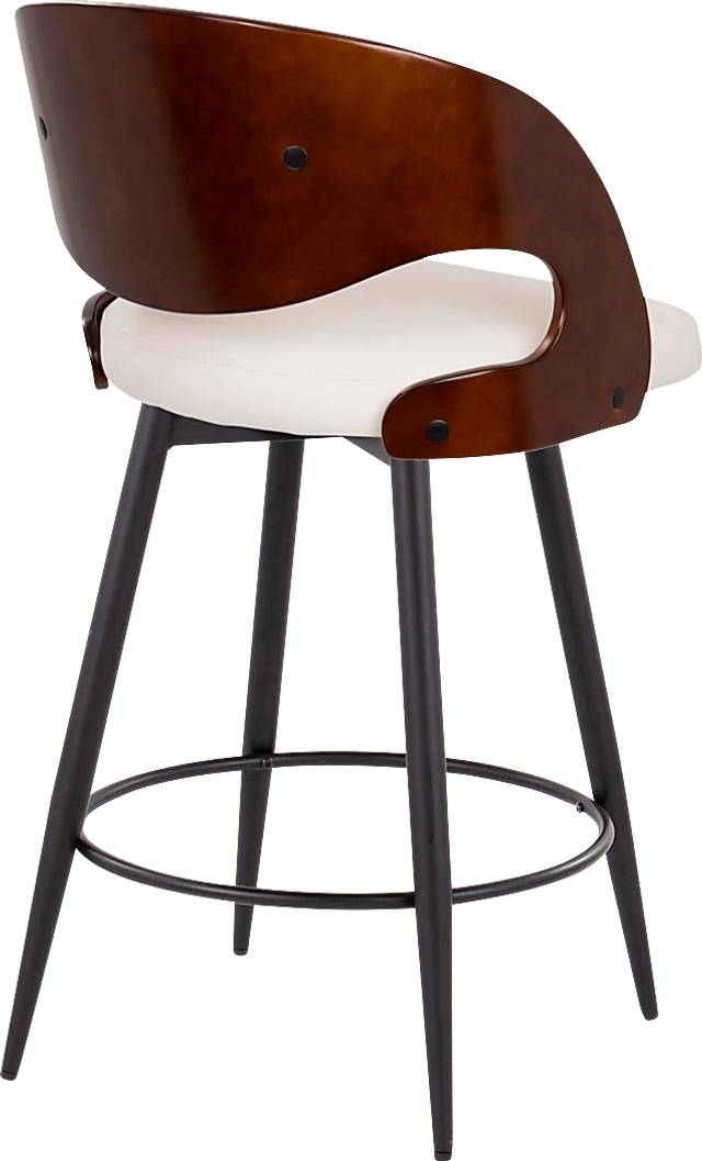 Tescord II White Swivel Counter Height Stool, Set of 2 - Thumbnail - Image 8