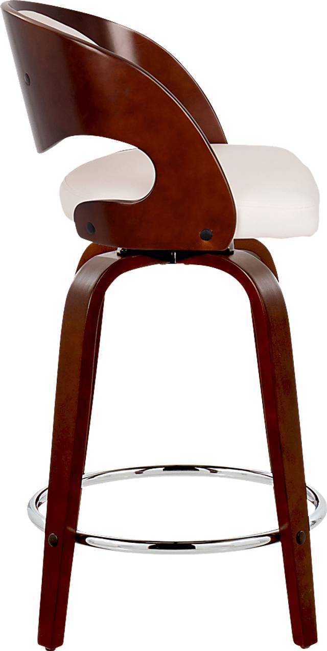 Tescord II White Swivel Counter Height Stool, Set of 2 - Thumbnail - Image 4