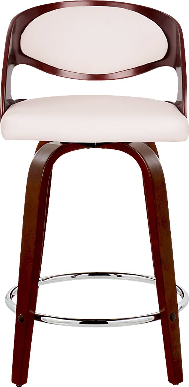 Tescord II White Swivel Counter Height Stool, Set of 2 - Thumbnail - Image 7