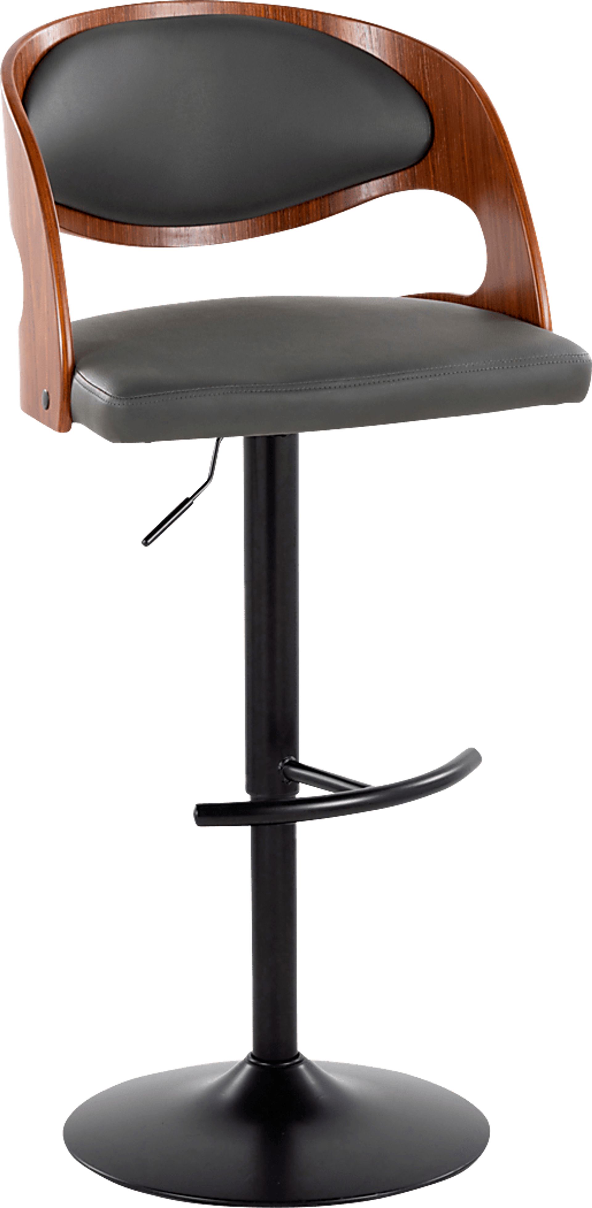 Tescord III Charcoal Adjustable Barstool, Set of 2 - Image 4