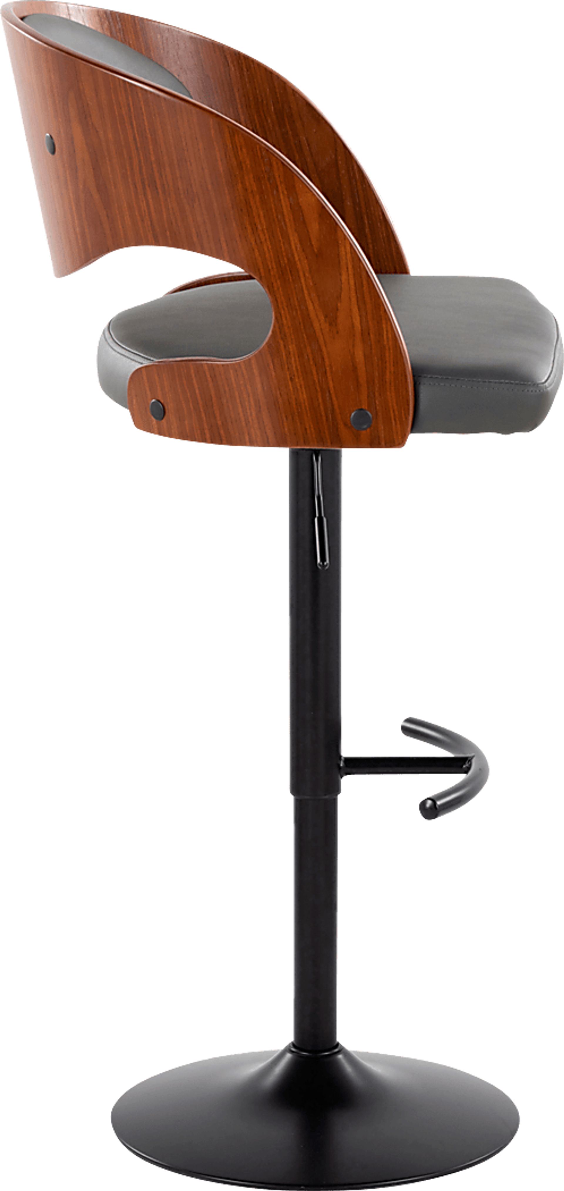 Tescord III Charcoal Adjustable Barstool, Set of 2 - Image 5