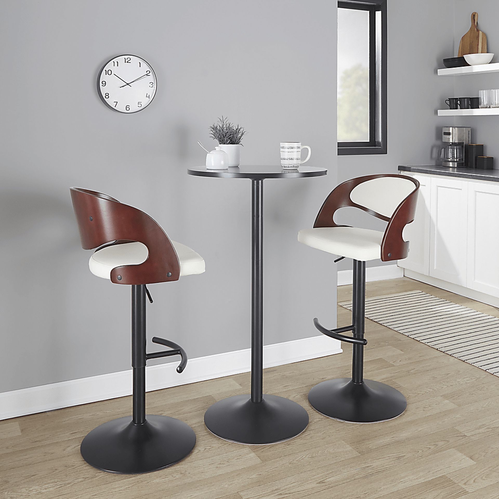 Tescord III White Adjustable Barstool, Set of 2 - Image 3