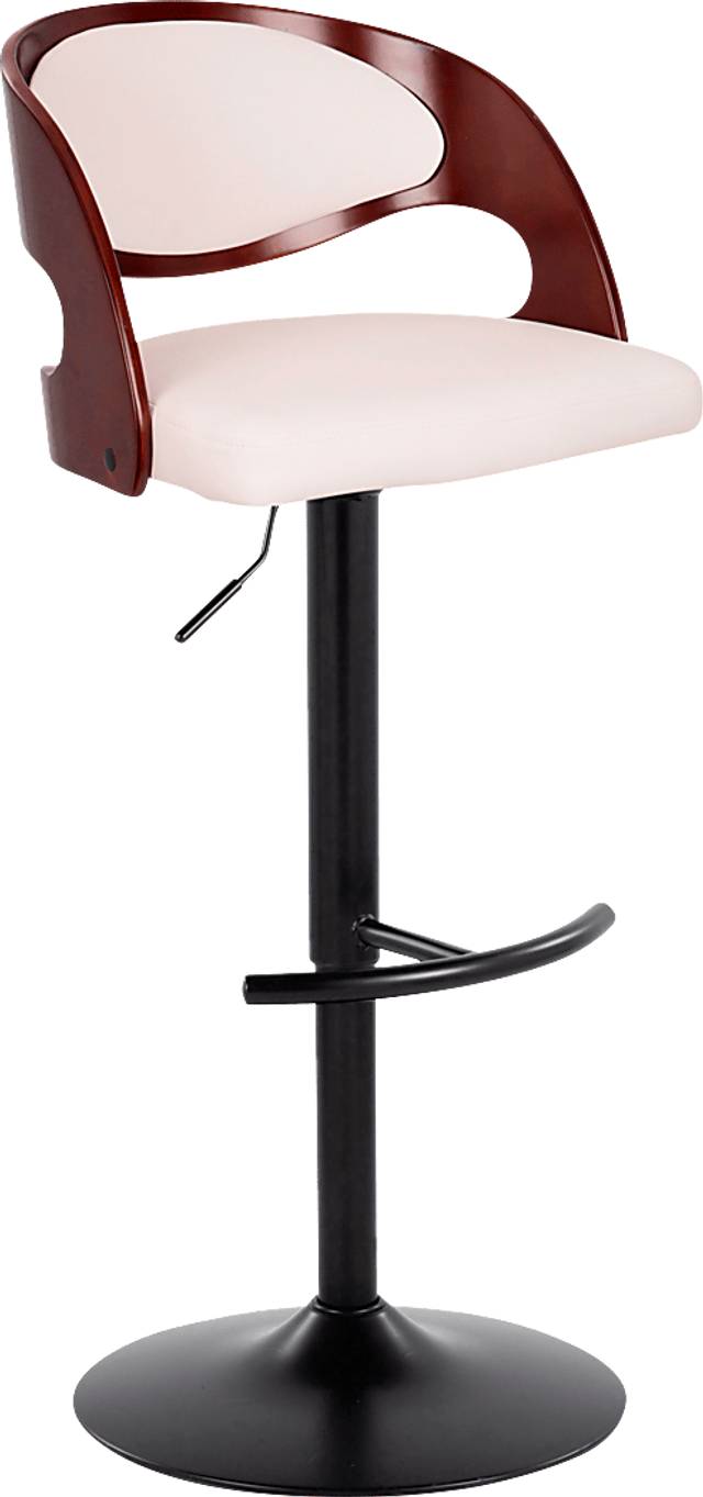 Tescord III White Adjustable Barstool, Set of 2 - Thumbnail - Image 4