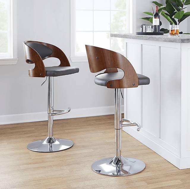 Tescord IV Gray Adjustable Barstool, Set of 2 - Thumbnail - Image 3