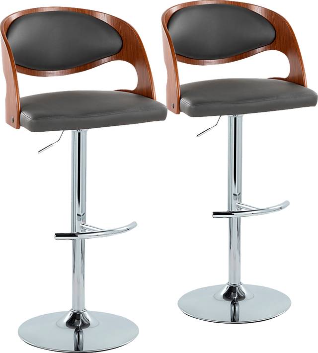 Tescord IV Gray Adjustable Barstool, Set of 2 - Thumbnail - Image 1