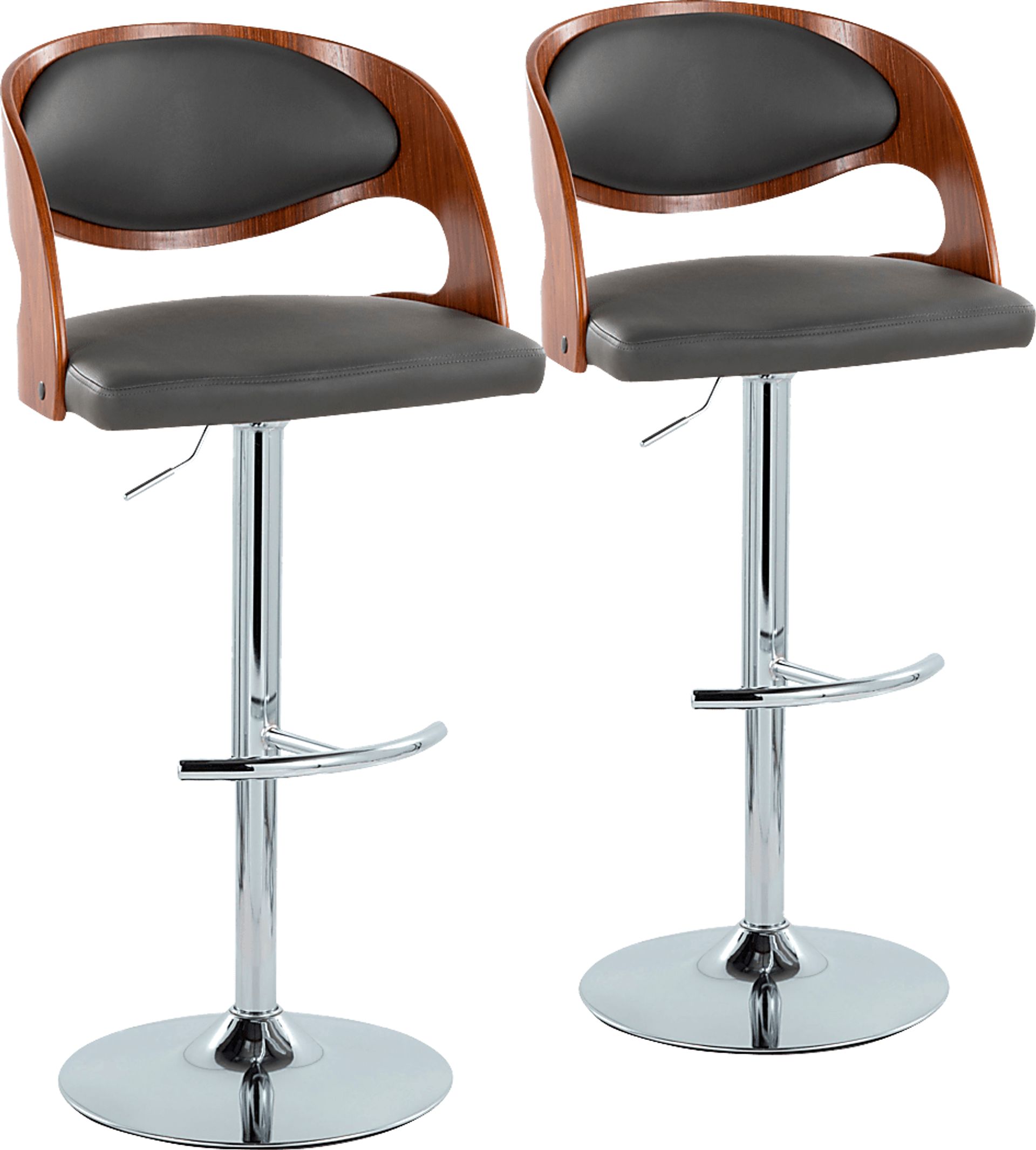 Tescord IV Gray Adjustable Barstool, Set of 2 - Image 1