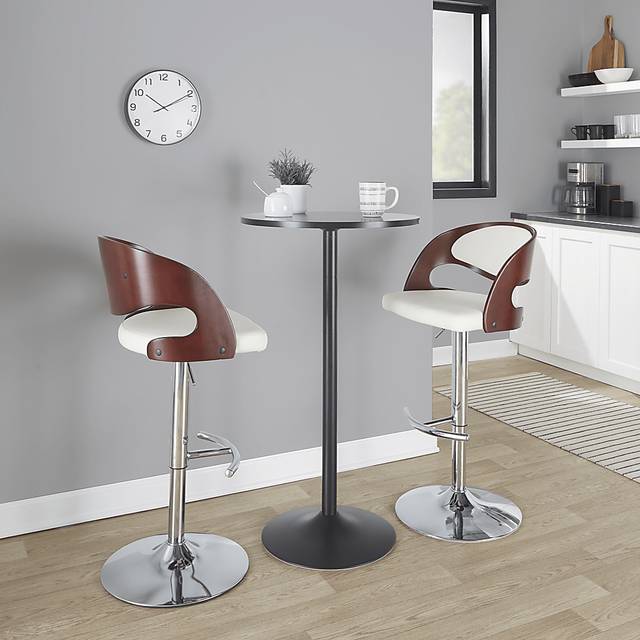 Tescord IV White Adjustable Barstool, Set of 2 - Thumbnail - Image 2