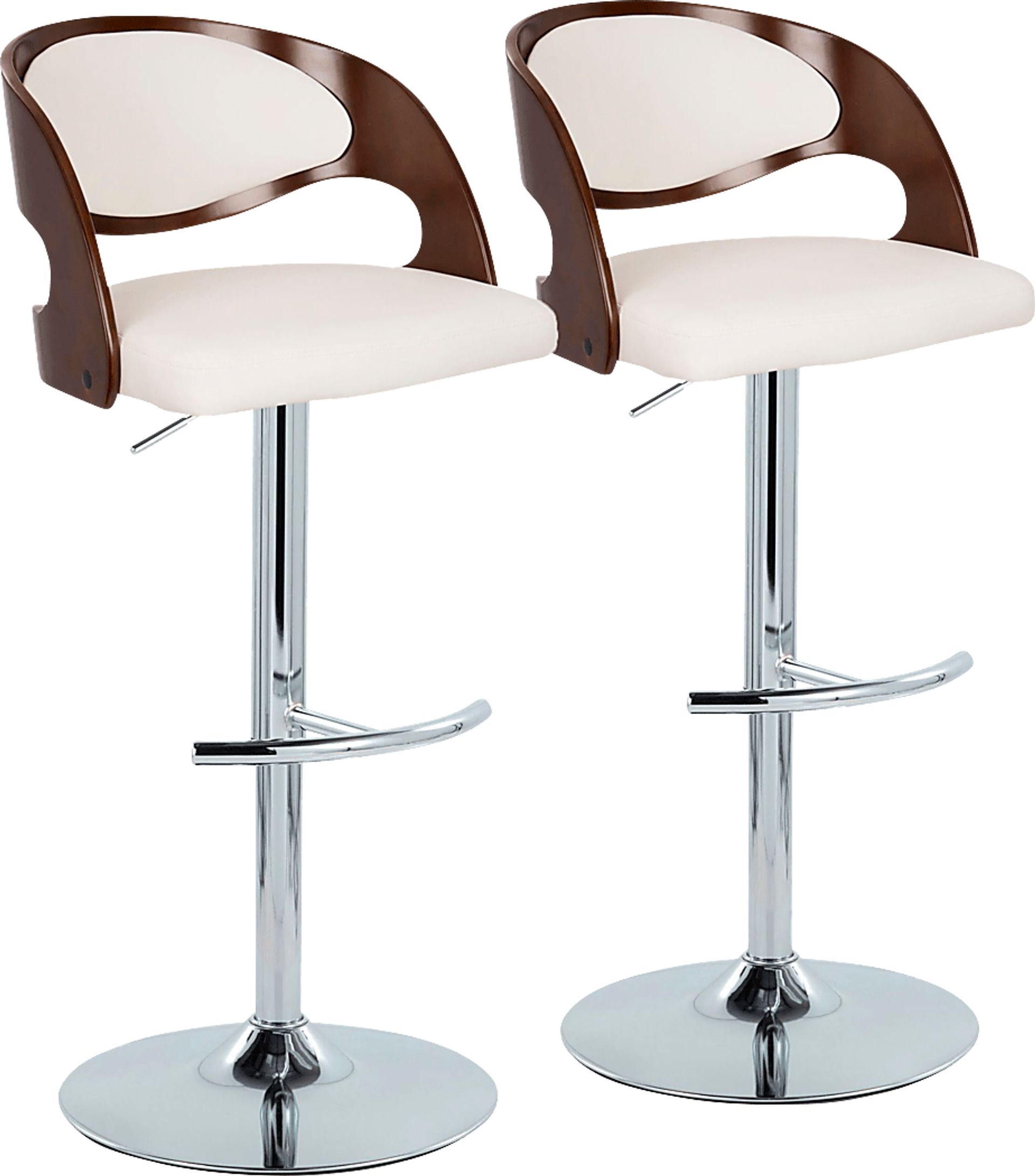 Tescord IV White Adjustable Barstool, Set of 2 - Image 1