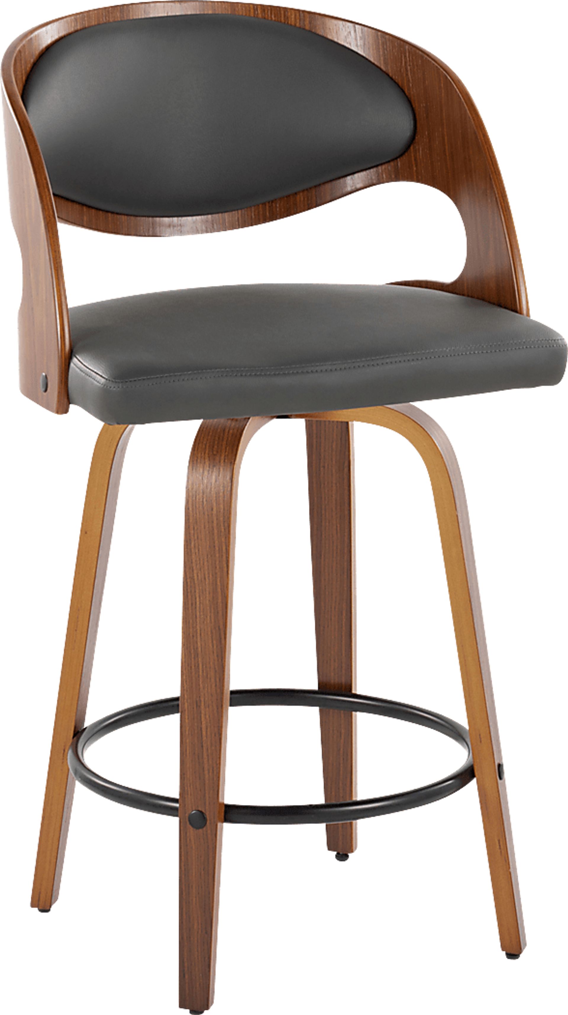 Tescord V Charcoal Swivel Counter Height Stool, Set of 2 - Image 4
