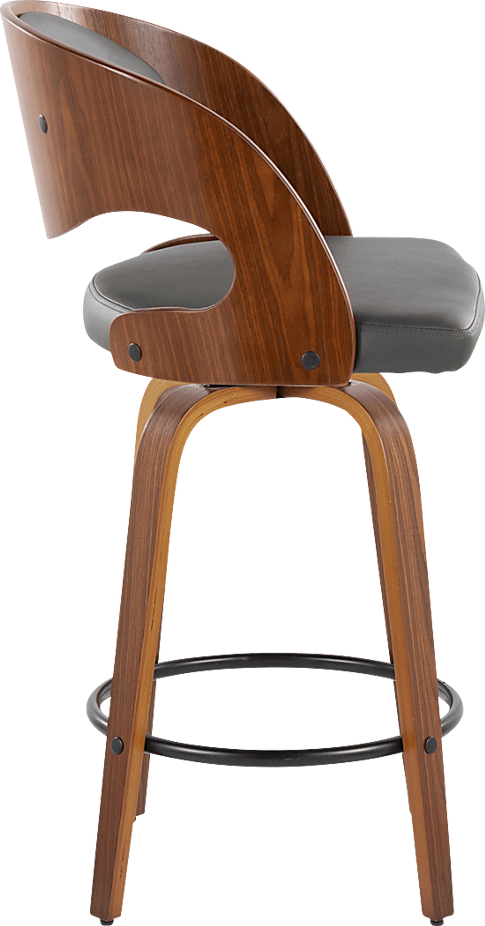 Tescord V Charcoal Swivel Counter Height Stool, Set of 2 - Image 5