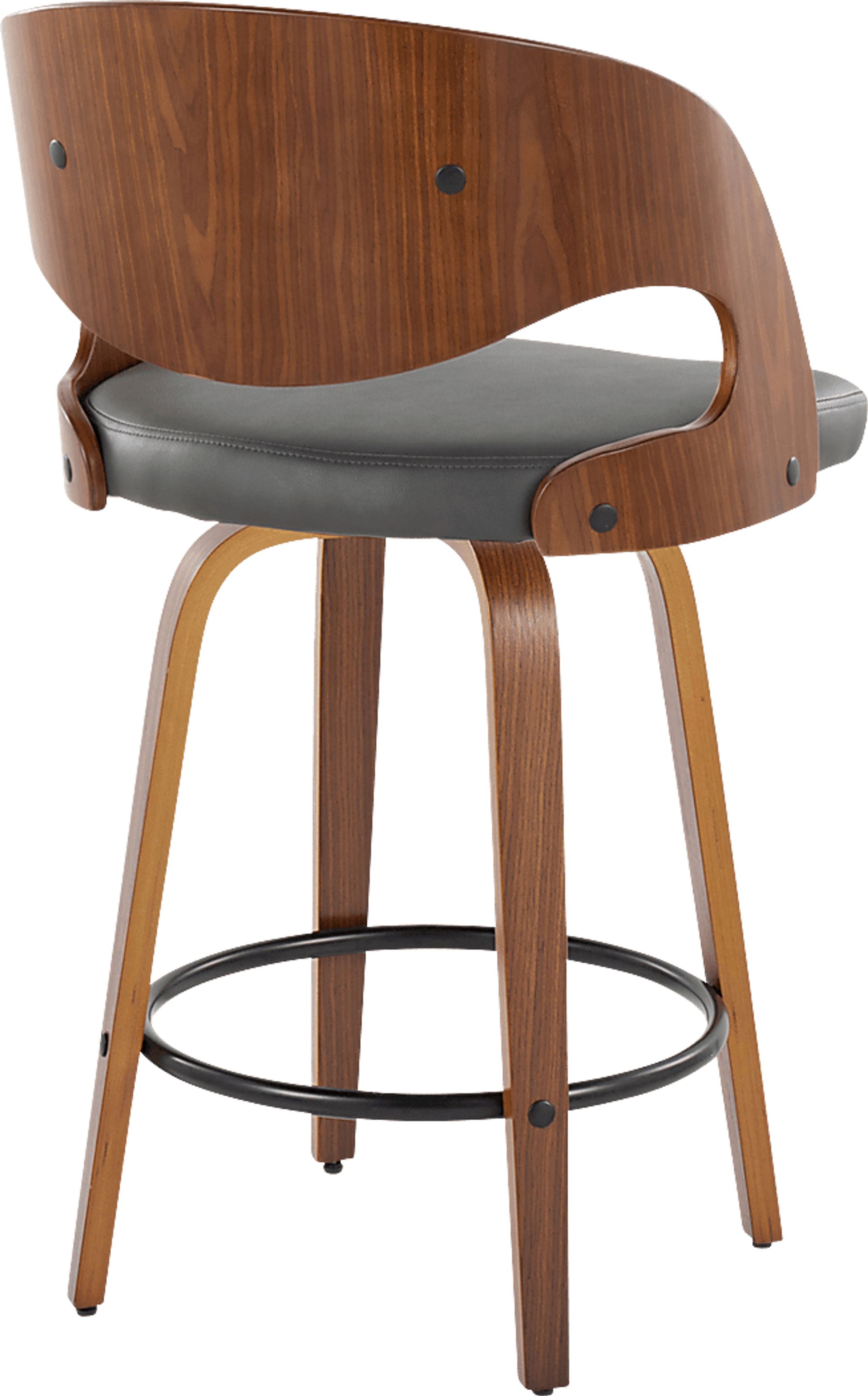 Tescord V Charcoal Swivel Counter Height Stool, Set of 2 - Image 6