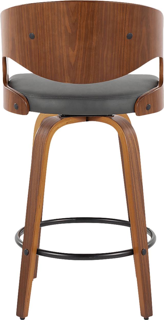 Tescord V Charcoal Swivel Counter Height Stool, Set of 2 - Thumbnail - Image 7