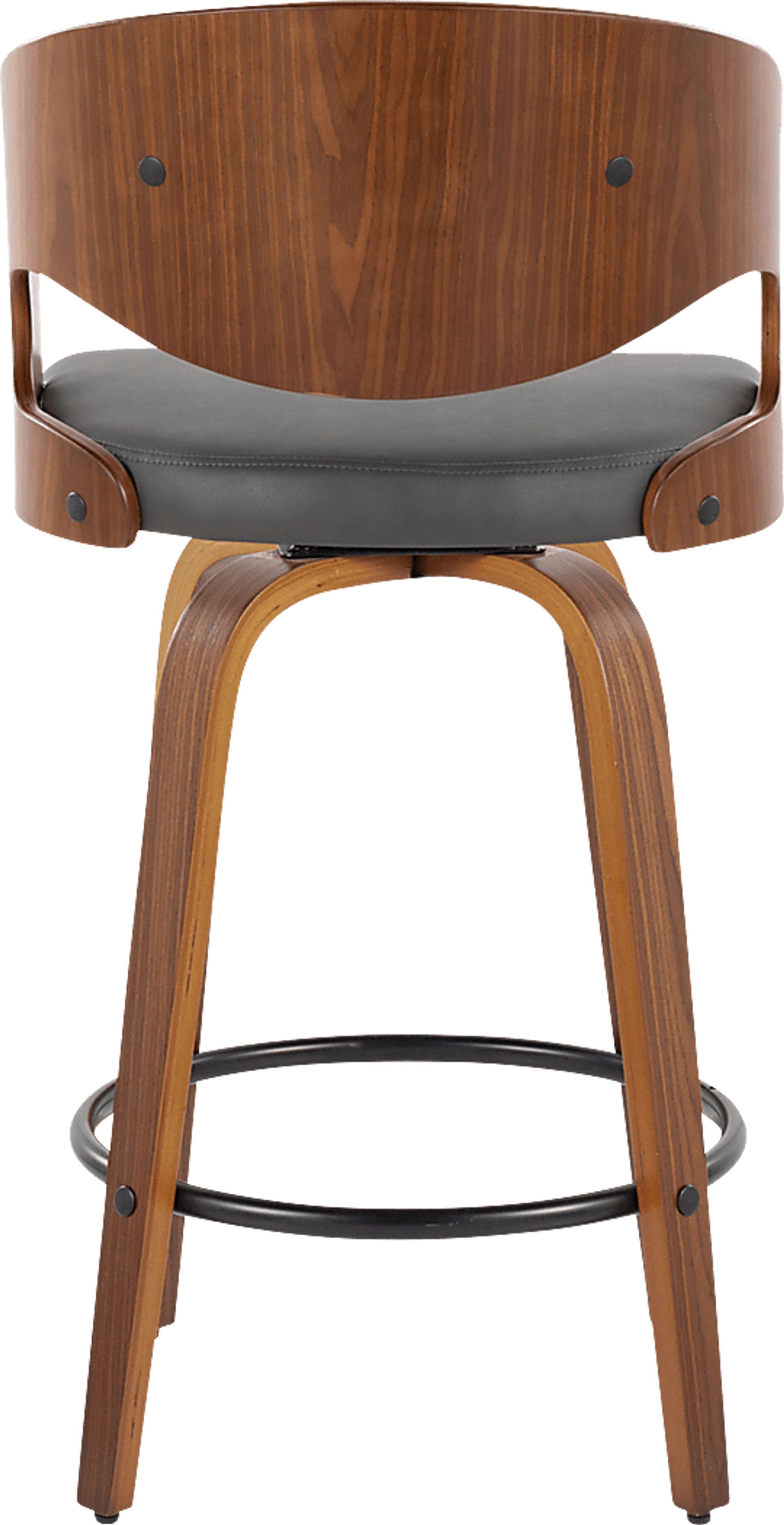 Tescord V Charcoal Swivel Counter Height Stool, Set of 2 - Image 7