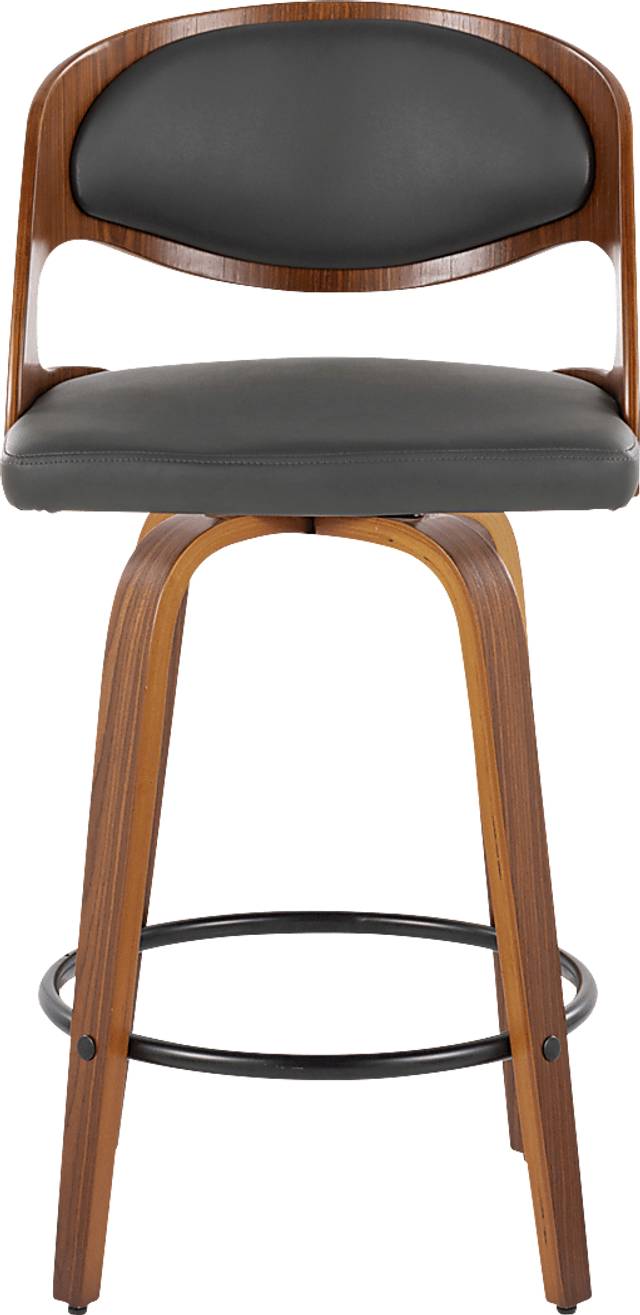 Tescord V Charcoal Swivel Counter Height Stool, Set of 2 - Thumbnail - Image 8