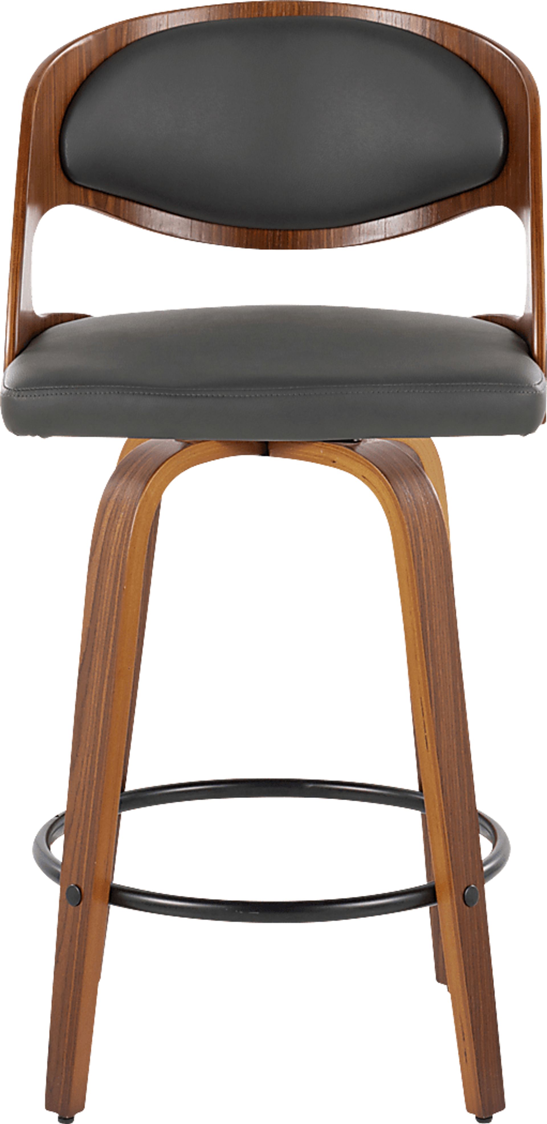 Tescord V Charcoal Swivel Counter Height Stool, Set of 2 - Image 8