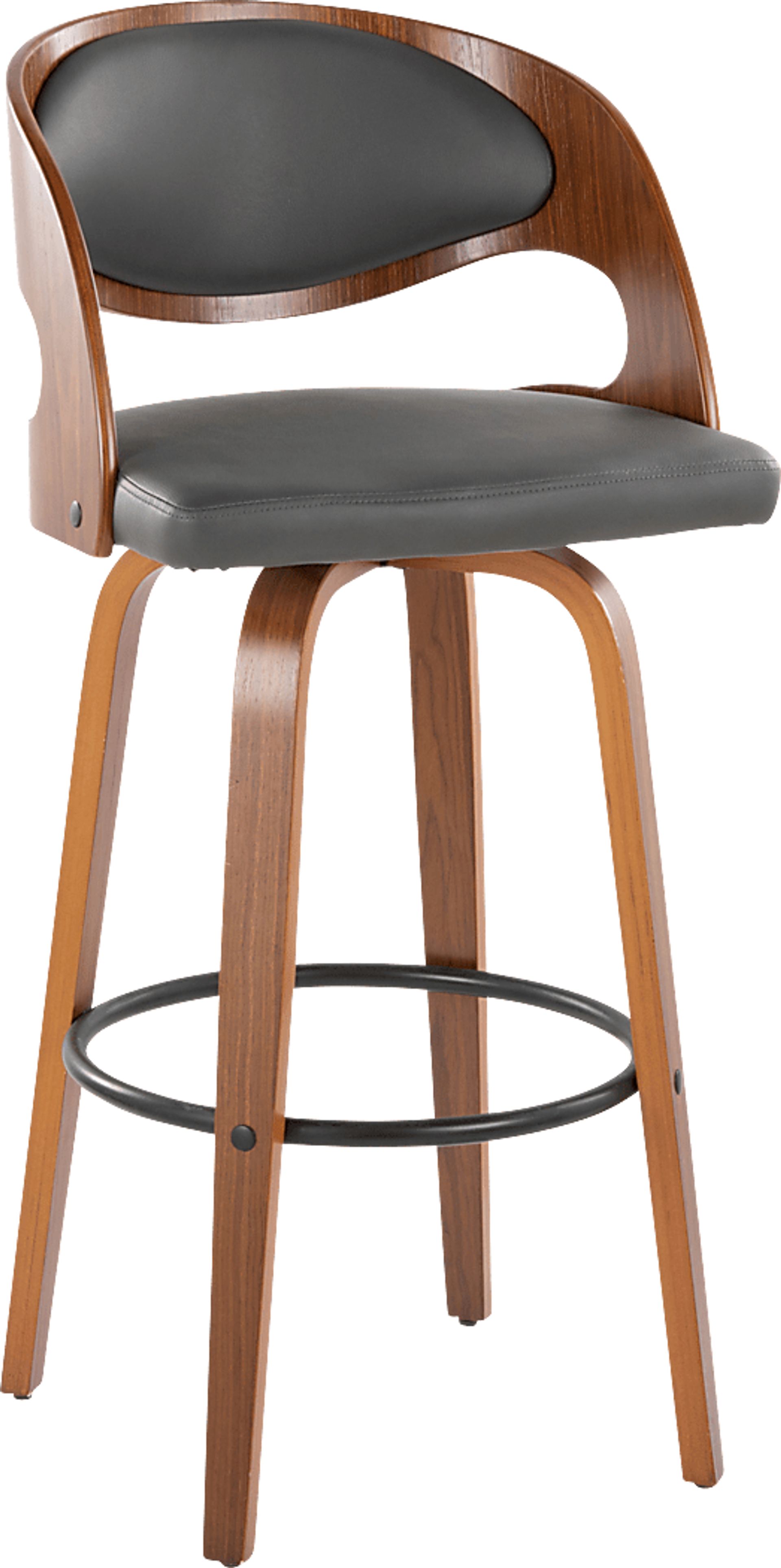 Tescord V Charcoal Swivel Barstool, Set of 2 - Image 4