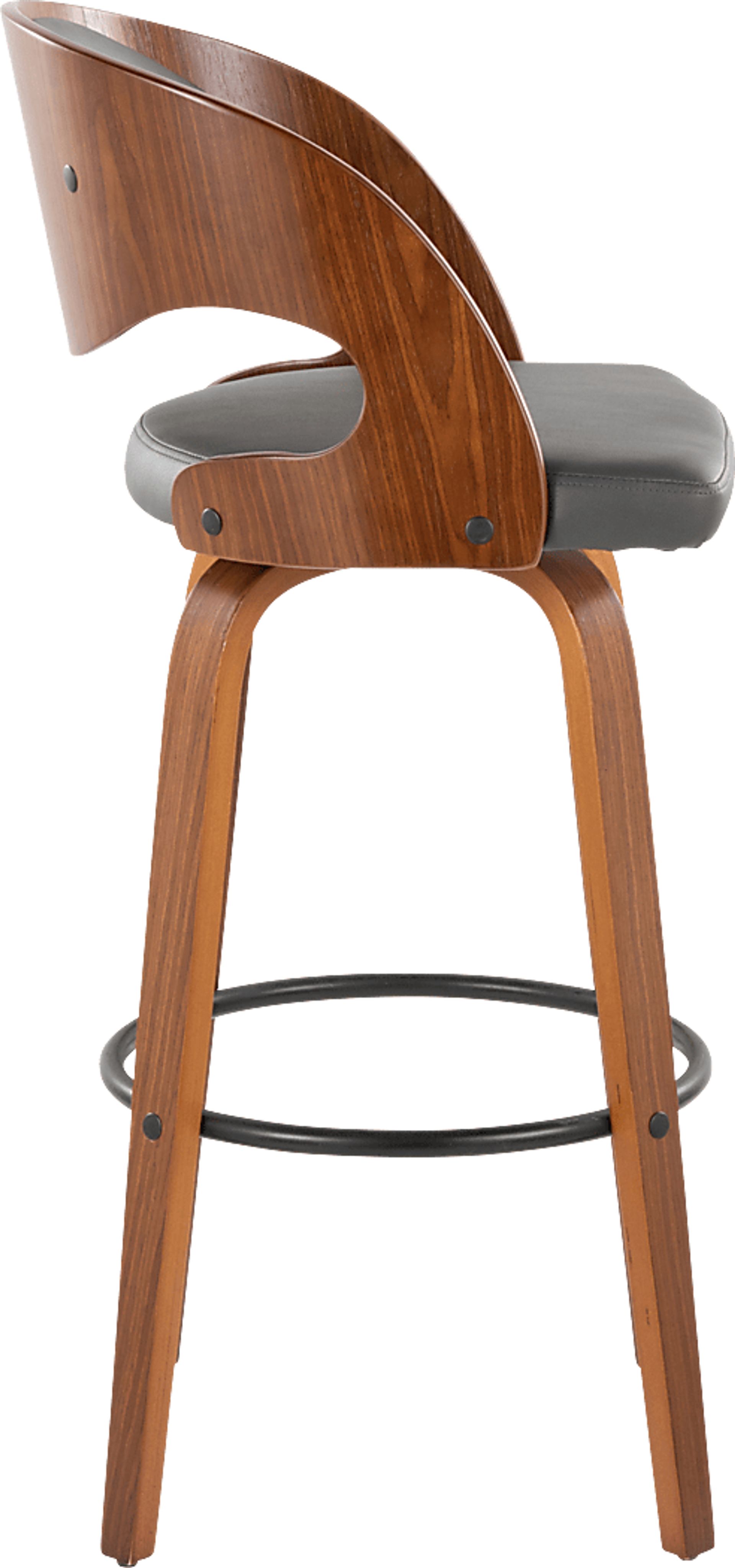 Tescord V Charcoal Swivel Barstool, Set of 2 - Image 5