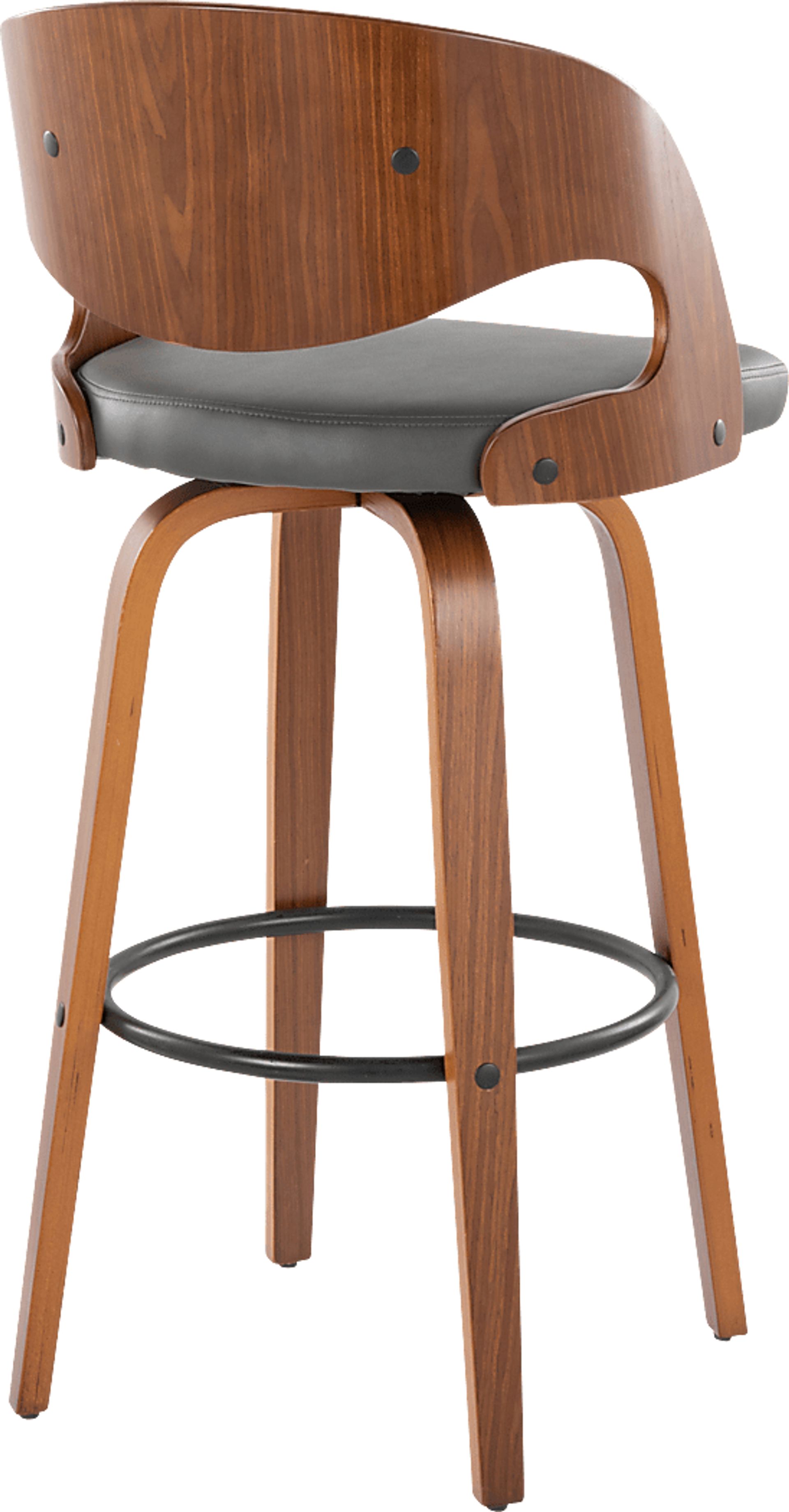 Tescord V Charcoal Swivel Barstool, Set of 2 - Image 6