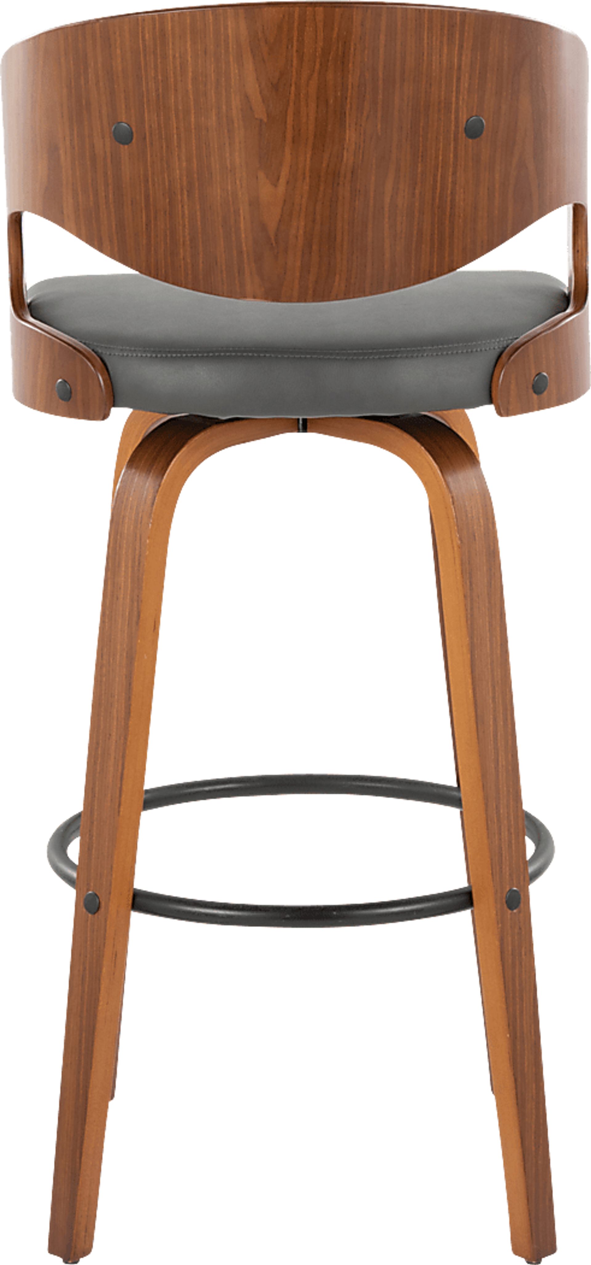 Tescord V Charcoal Swivel Barstool, Set of 2 - Image 7