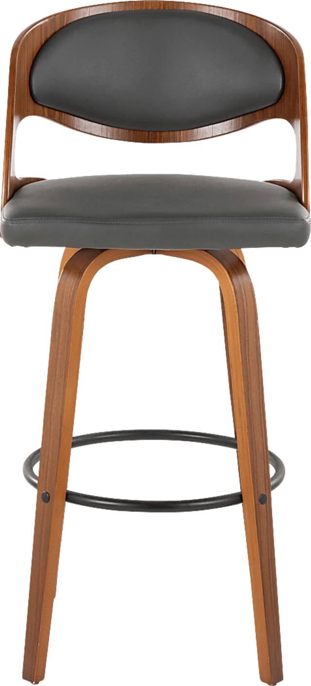 Tescord V Charcoal Swivel Barstool, Set of 2 - Thumbnail - Image 8