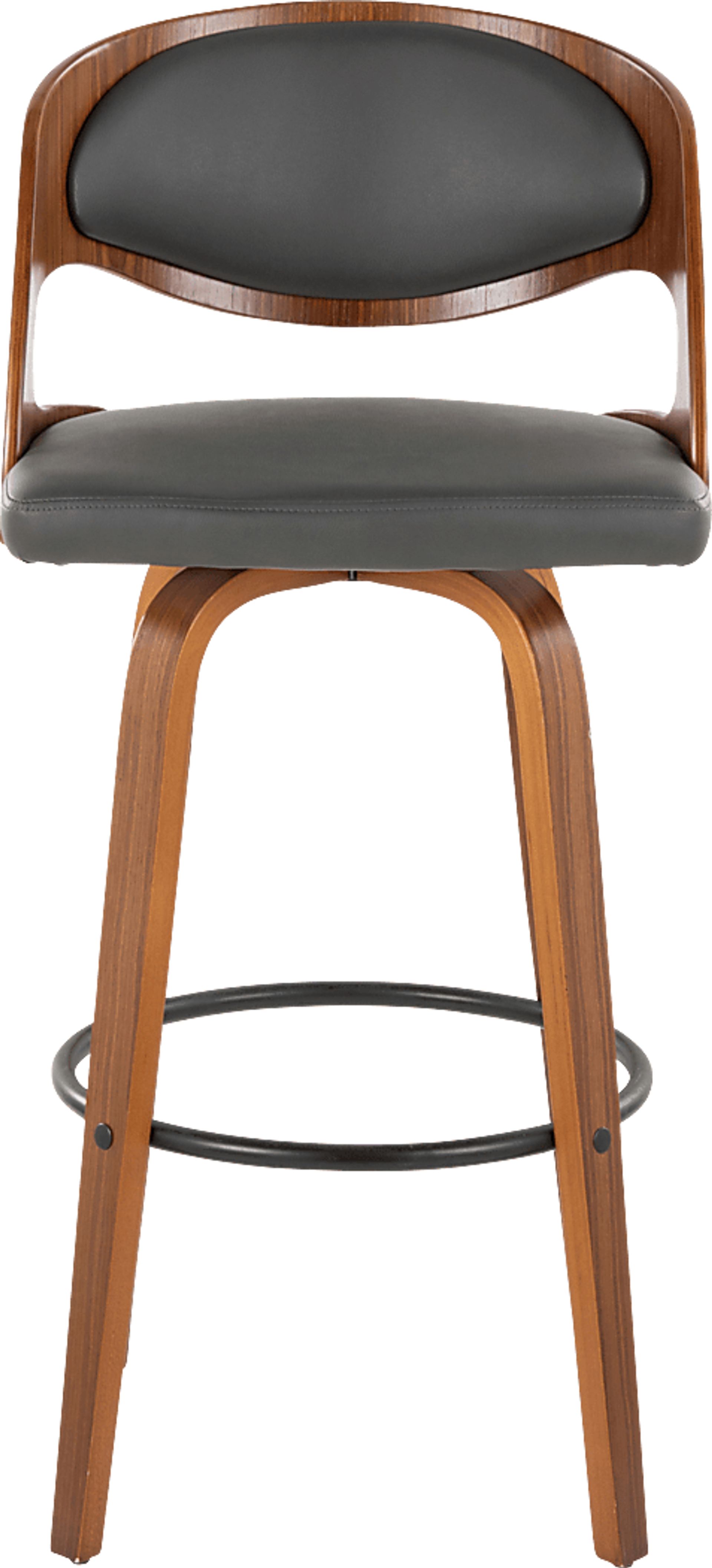Tescord V Charcoal Swivel Barstool, Set of 2 - Image 8