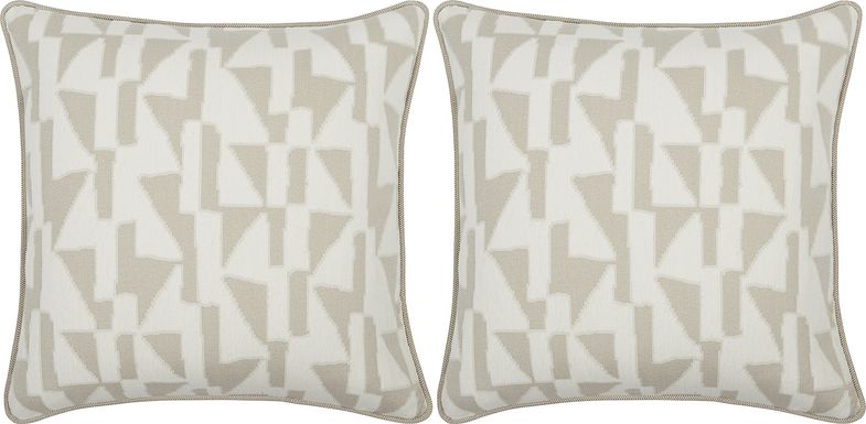 Tessa Peak Parchment Indoor/Outdoor Accent Pillow, Set of Two