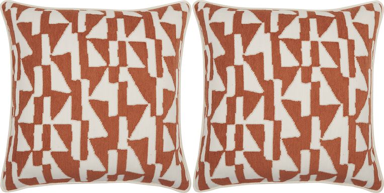 Tessa Peak Terracotta Indoor/Outdoor Accent Pillow, Set of Two
