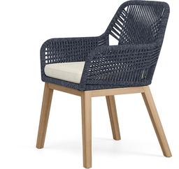 Tessere Natural Light Wood Blue Outdoor Arm Chair | Rooms to Go