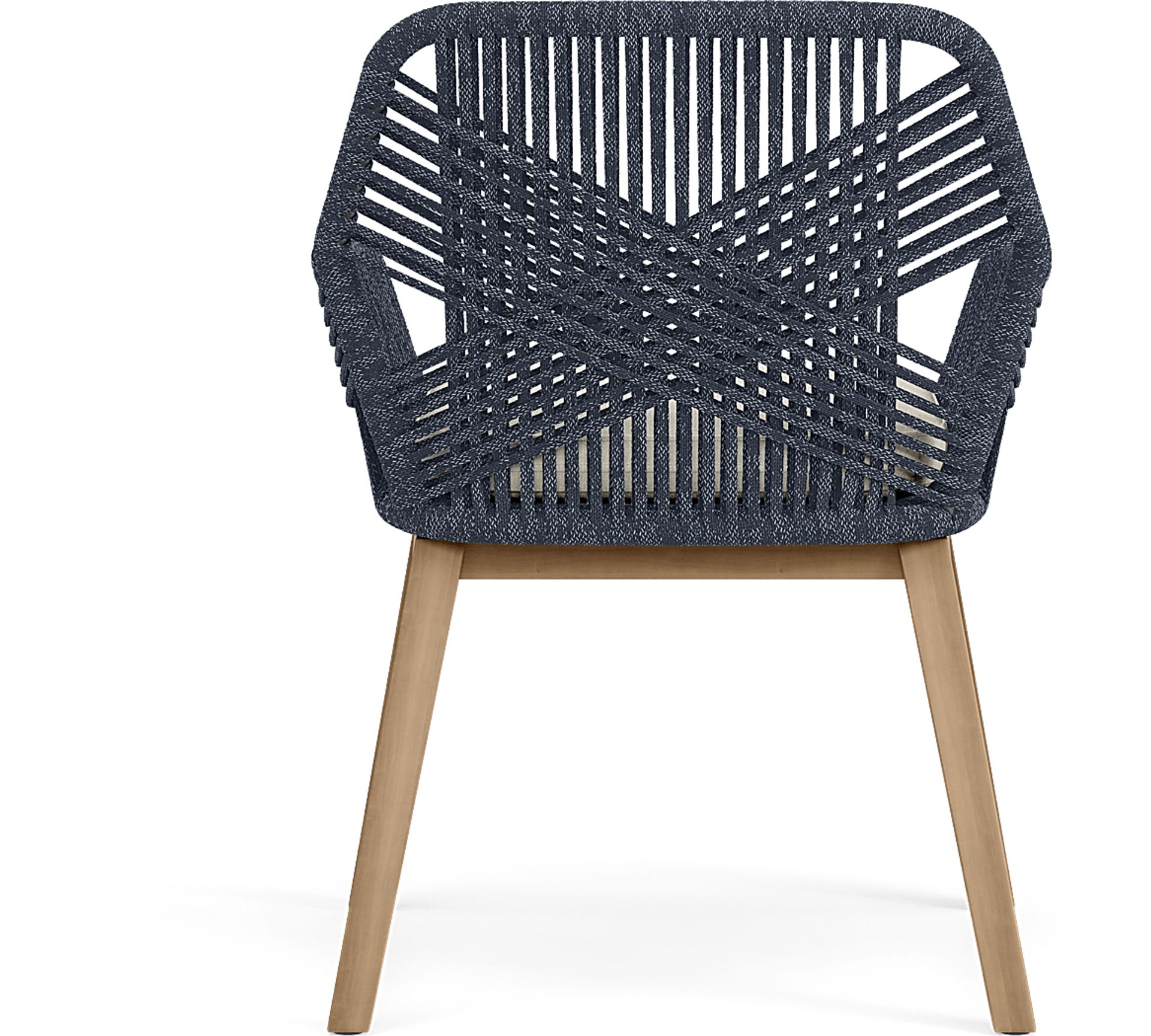 Tessere Natural 5 Pc Outdoor Dining Set with Blue Arm Chairs - Image 10