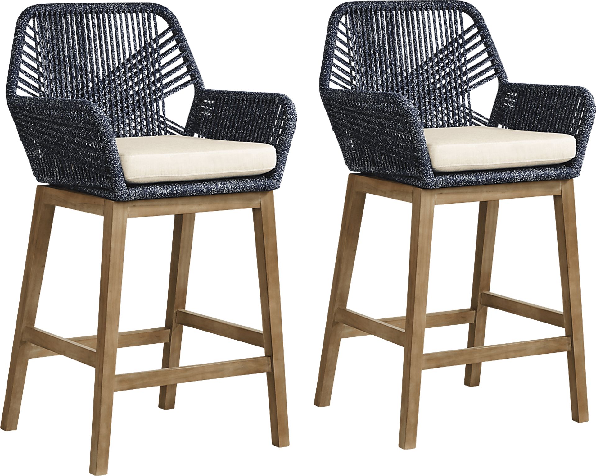 Tessere Blue Outdoor Barstool, Set of Two - Image 1